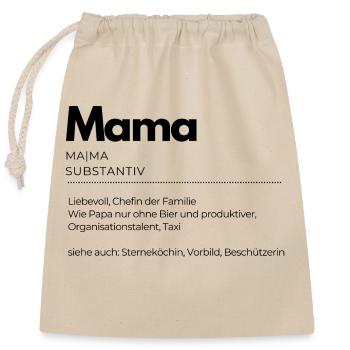 Definition Mama - Verschließbarer Geschenkbeutel aus Baumwolle (25x30cm) - Natur - Vorne