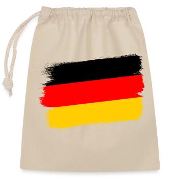 Deutschland Flagge Deutsche Fahne Used Look Heimat - Verschließbarer Geschenkbeutel aus Baumwolle (25x30cm) - Natur - Vorne