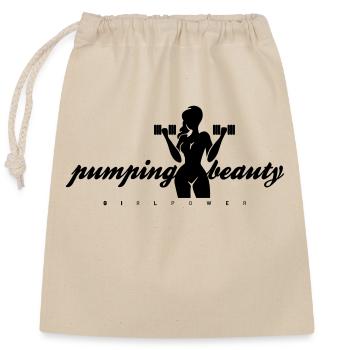 Pumping Beauty Solid Color - Closable cotton gift bag (25x30cm) - nature - Front