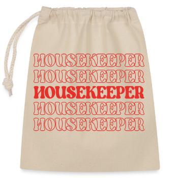 Housekeeper House Cleaner Janitor Custodian - Closable cotton gift bag (25x30cm) - nature - Front