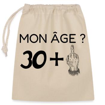 mon âge 31 - Sac cadeau en coton avec cordon (25 x 30 cm) - nature - Devant