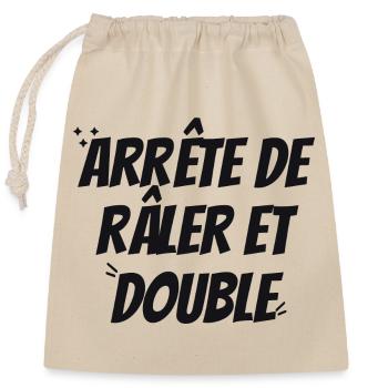 Whaling and double stop - Closable cotton gift bag (25x30cm) - nature - Front