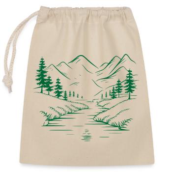 Mountains - Closable cotton gift bag (25x30cm) - nature - Front