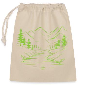 Mountains - Closable cotton gift bag (25x30cm) - nature - Front