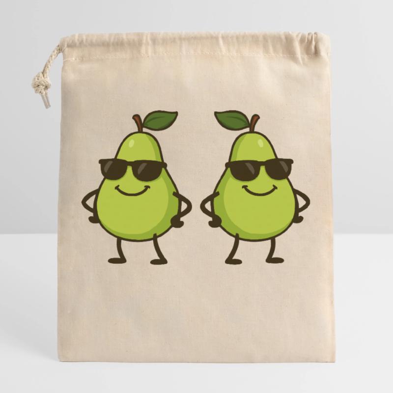 birne comic cool 2 Verschließbarer Geschenkbeutel aus Baumwolle (25x30cm)