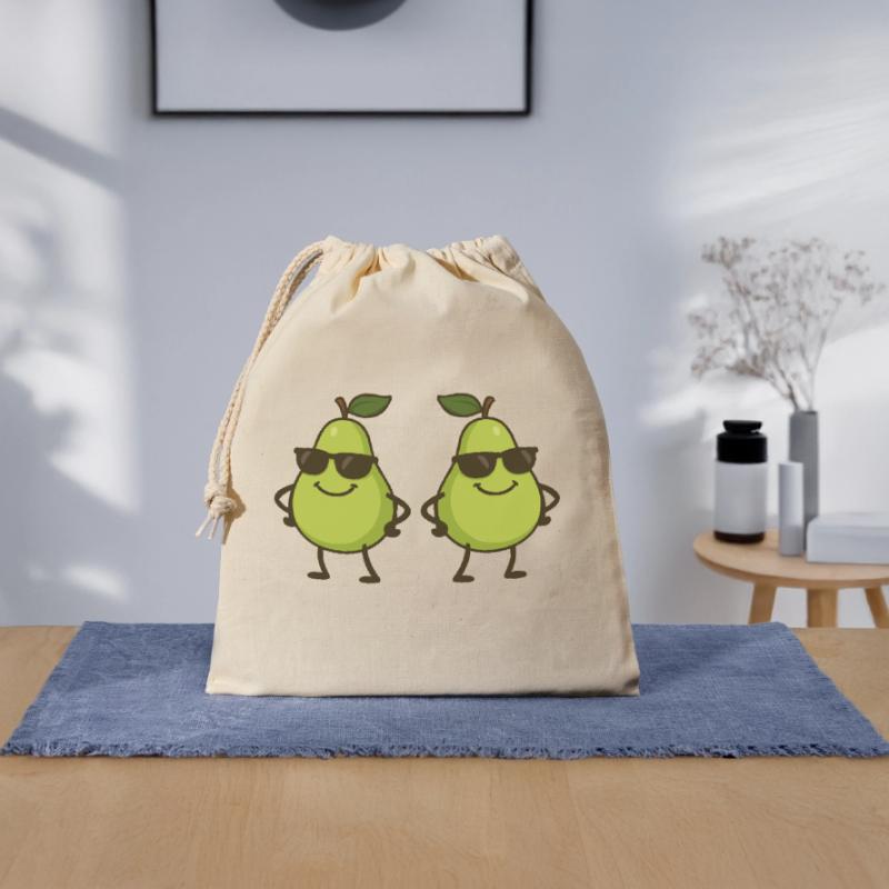 birne comic cool 2 Verschließbarer Geschenkbeutel aus Baumwolle (25x30cm)