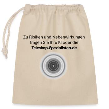 Astronomie Risques Effets secondaires Télescope - Sac cadeau en coton avec cordon (25 x 30 cm) - nature - Devant