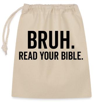 Bruh Lis ta Bible - Sac cadeau en coton avec cordon (25 x 30 cm) - nature - Devant