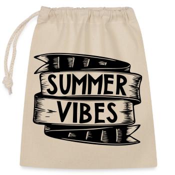Ambiance estivale | Graphique vectoriel - Sac cadeau en coton avec cordon (25 x 30 cm) - nature - Devant