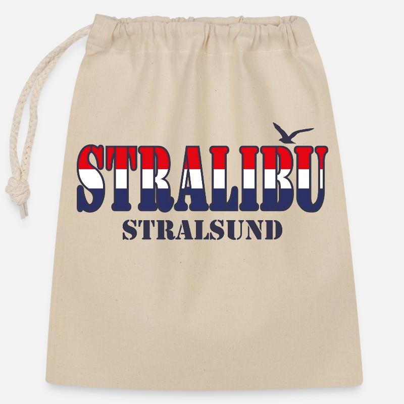 STRALIBU - Verschließbarer Geschenkbeutel aus Baumwolle (25x30cm) - Natur