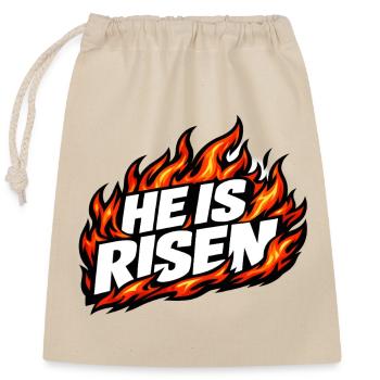 Il est Ressuscité Flammes Vintage - Sac cadeau en coton avec cordon (25 x 30 cm) - nature - Devant