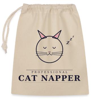 Somnieuse professionnelle de chats - Sac cadeau en coton avec cordon (25 x 30 cm) - nature - Devant