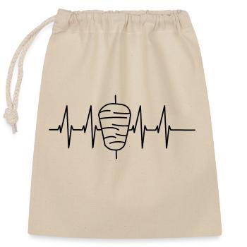 Battement de coeur - Sac cadeau en coton avec cordon (25 x 30 cm) - nature - Devant