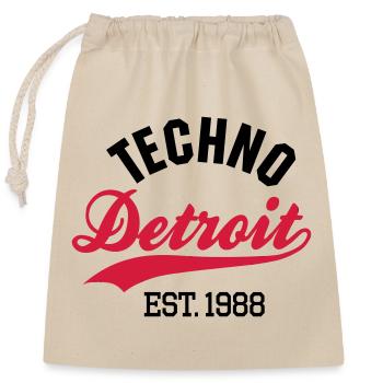 Techno Detroit est.1988 - Verschließbarer Geschenkbeutel aus Baumwolle (25x30cm) - Natur - Vorne