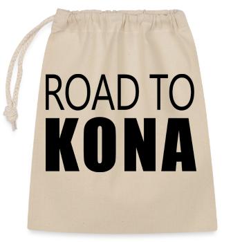 ROUTE VERS KONA DESIGN TRIATHLON HAWAII SWIM BIKE RUN - Sac cadeau en coton avec cordon (25 x 30 cm) - nature - Devant