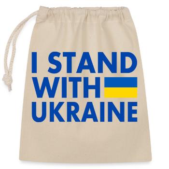 I stand with ukraine - Verschließbarer Geschenkbeutel aus Baumwolle (25x30cm) - Natur - Vorne