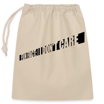 I don't care fact - Closable cotton gift bag (25x30cm) - nature - Front