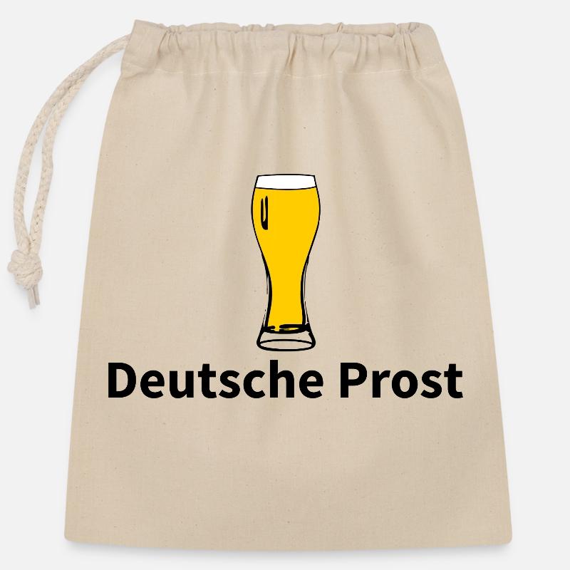Standard Bier nur hier - Verschließbarer Geschenkbeutel aus Baumwolle (25x30cm) - Natur