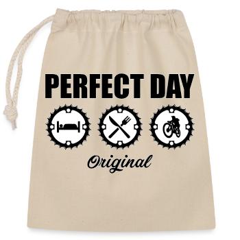 Perfect Day - Closable cotton gift bag (25x30cm) - nature - Front