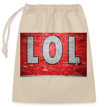 Lol Brick Wall Graffiti - Closable cotton gift bag (25x30cm) - nature - Front