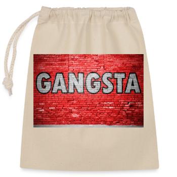 Graffiti de mur de briques de gangster - Sac cadeau en coton avec cordon (25 x 30 cm) - nature - Devant