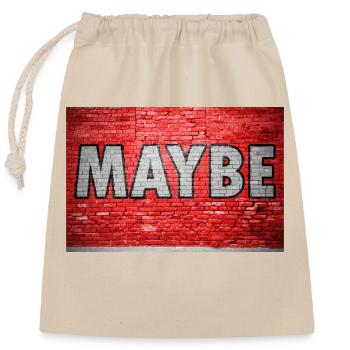 Maybe Brick Wall Graffiti - Closable cotton gift bag (25x30cm) - nature - Front