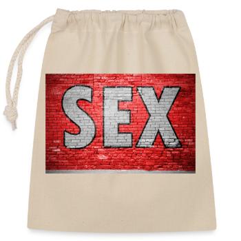 Graffiti mural de briques sexuelles - Sac cadeau en coton avec cordon (25 x 30 cm) - nature - Devant