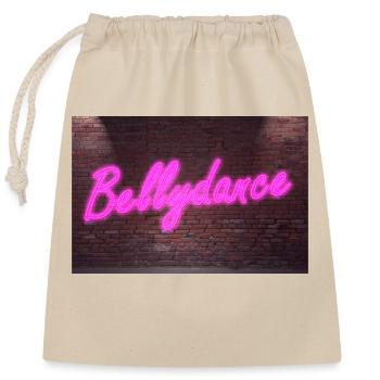 Neon Bellydance (in german Bauchtanz) lettering - Closable cotton gift bag (25x30cm) - nature - Front