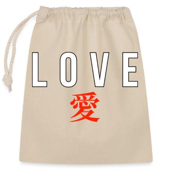 Japanese - Closable cotton gift bag (25x30cm) - nature - Front