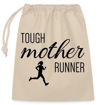 Tough Mother Runner - Closable cotton gift bag (25x30cm) - nature - Front