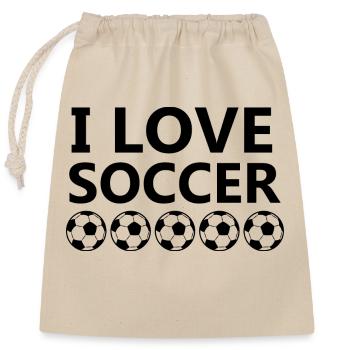 Fußball Soccer - Closable cotton gift bag (25x30cm) - nature - Front
