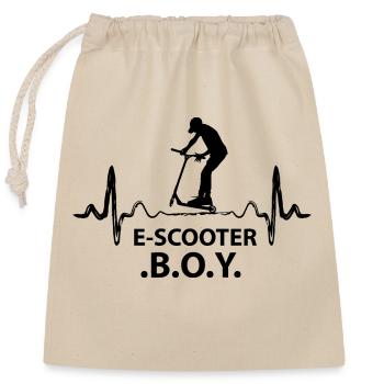 E-Scooter Roller - Verschließbarer Geschenkbeutel aus Baumwolle (25x30cm) - Natur - Vorne
