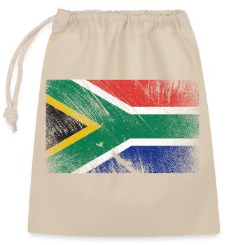 Drapeau de l’Afrique du Sud - Vintage Grunge - Sac cadeau en coton avec cordon (25 x 30 cm) - nature - Devant