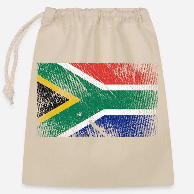 Drapeau de l’Afrique du Sud - Vintage Grunge - Sac cadeau en coton avec cordon (25 x 30 cm) - nature