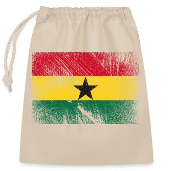 Ghana Flagge - Vintage Grunge - Verschließbarer Geschenkbeutel aus Baumwolle (25x30cm) - Natur - Vorne