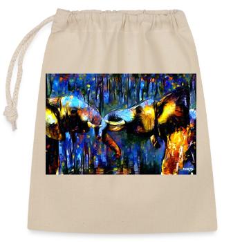 help for elephants 15 - Verschließbarer Geschenkbeutel aus Baumwolle (25x30cm) - Natur - Vorne