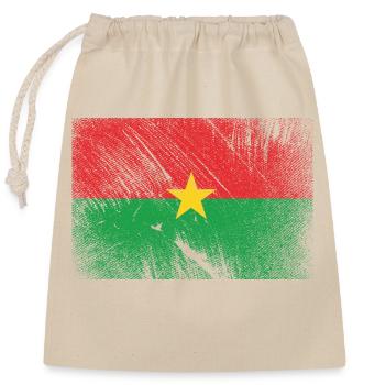 Burkina Faso Flagge - Vintage Grunge - Verschließbarer Geschenkbeutel aus Baumwolle (25x30cm) - Natur - Vorne