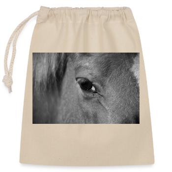 Horse's eye - Closable cotton gift bag (25x30cm) - nature - Front