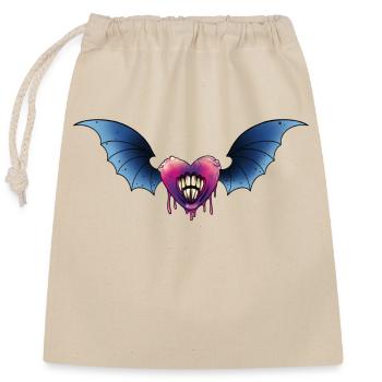 Toothed bat - Closable cotton gift bag (25x30cm) - nature - Front