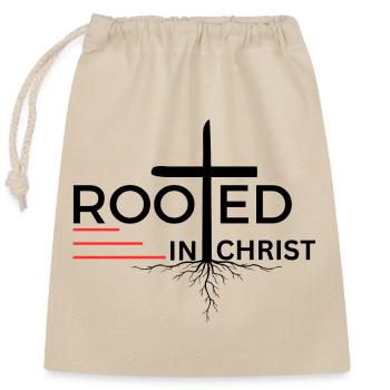 Enraciné en Christ - Colossiens 2:7 Vêtements - Sac cadeau en coton avec cordon (25 x 30 cm) - nature - Devant