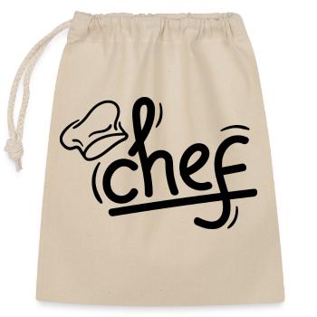 Küchenchef 1 - Verschließbarer Geschenkbeutel aus Baumwolle (25x30cm) - Natur - Vorne