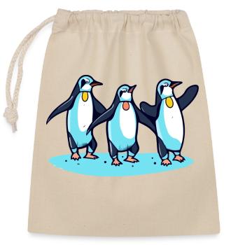Penguins celebrate - Closable cotton gift bag (25x30cm) - nature - Front