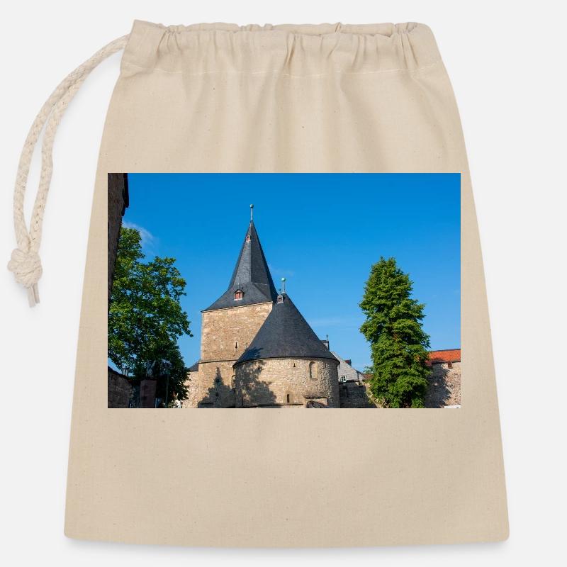 großes historisches Tor Goslar Niedersax - Verschließbarer Geschenkbeutel aus Baumwolle (25x30cm) - Natur