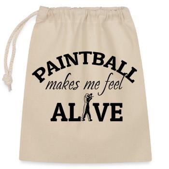 Paintball Airsoft - Sac cadeau en coton avec cordon (25 x 30 cm) - nature - Devant