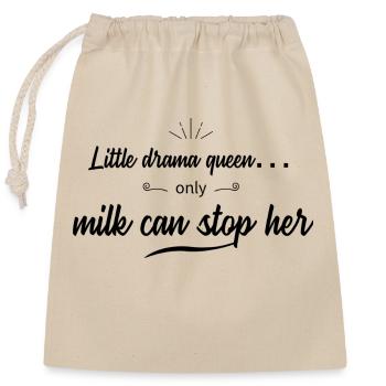 Drame Qeen Seul Le Lait Peut Arrêter Son Bébé Dire - Sac cadeau en coton avec cordon (25 x 30 cm) - nature - Devant