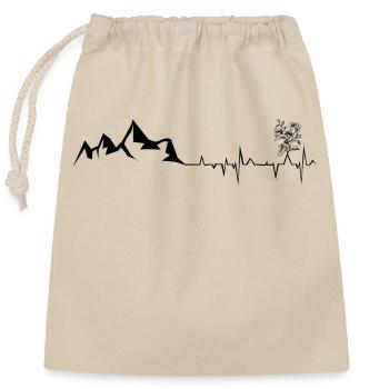 Flower - Heartbeat - Mountain - (10) - Closable cotton gift bag (25x30cm) - nature - Front