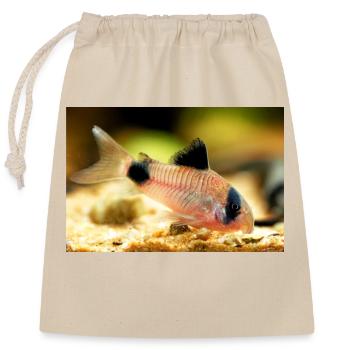 Corydoras panda catfish, panzerwels, pandawels - Closable cotton gift bag (25x30cm) - nature - Front