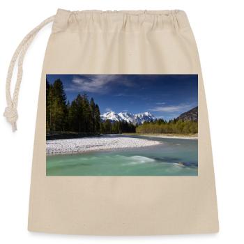 Loisach avec vue sur la Zugspitze - Sac cadeau en coton avec cordon (25 x 30 cm) - nature - Devant