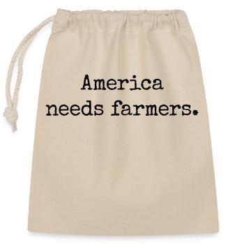 America Needs Farmers - Geschenk für USA Bauern - Verschließbarer Geschenkbeutel aus Baumwolle (25x30cm) - Natur - Vorne