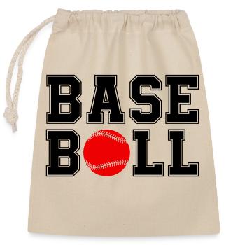 baseball - Verschließbarer Geschenkbeutel aus Baumwolle (25x30cm) - Natur - Vorne